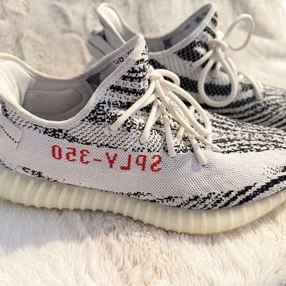 adidas | Shoes | Adidas Yeezy Boost 35 V2 Black White Red | Poshmark